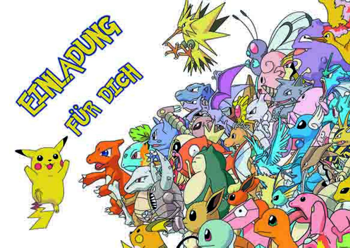 Pokemon-Einladungskarten